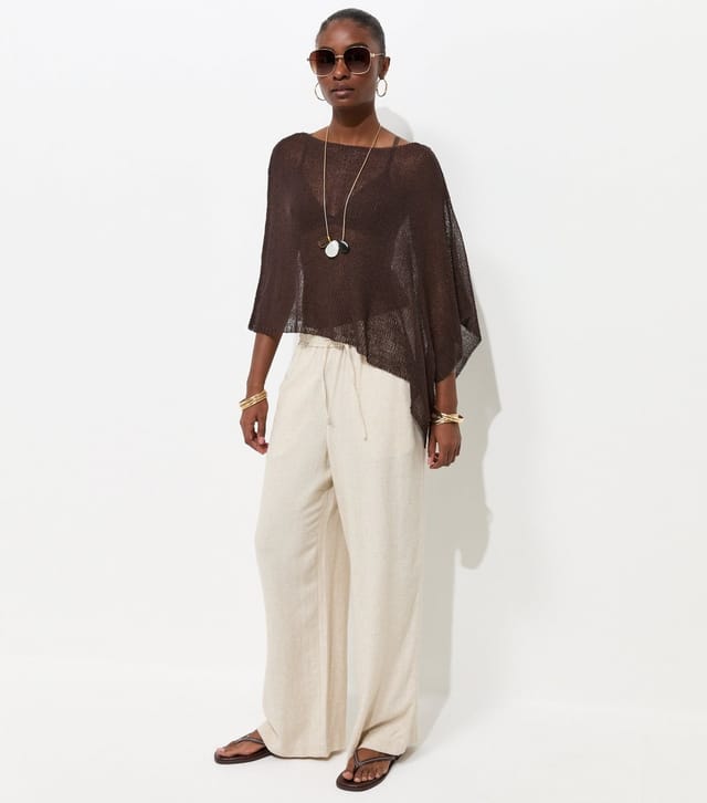 New Look Women's Dark Brown Knitted Poncho New Look - 3