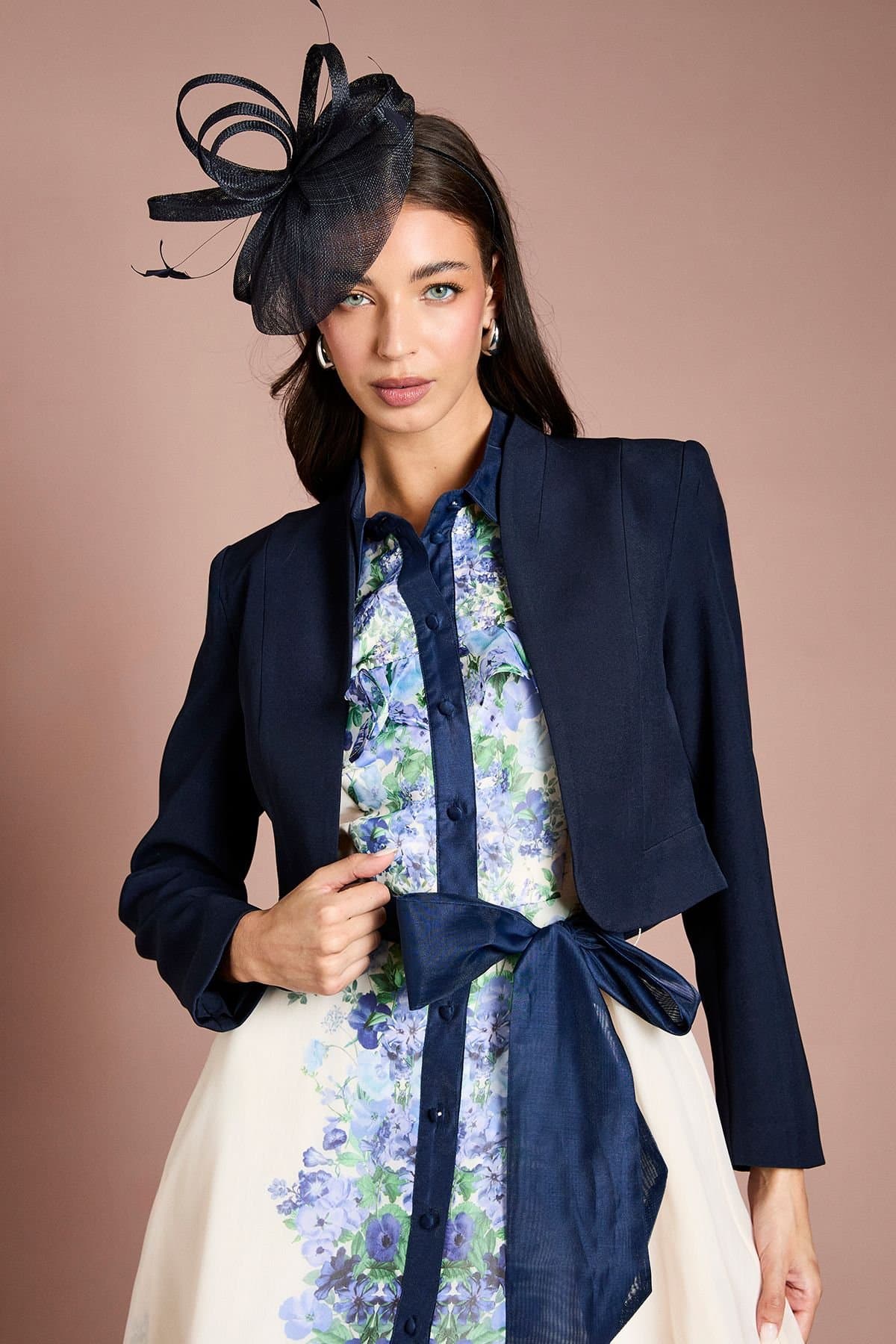 Coast Coast Women's Bow Back Long Sleeve Jacket in Navy