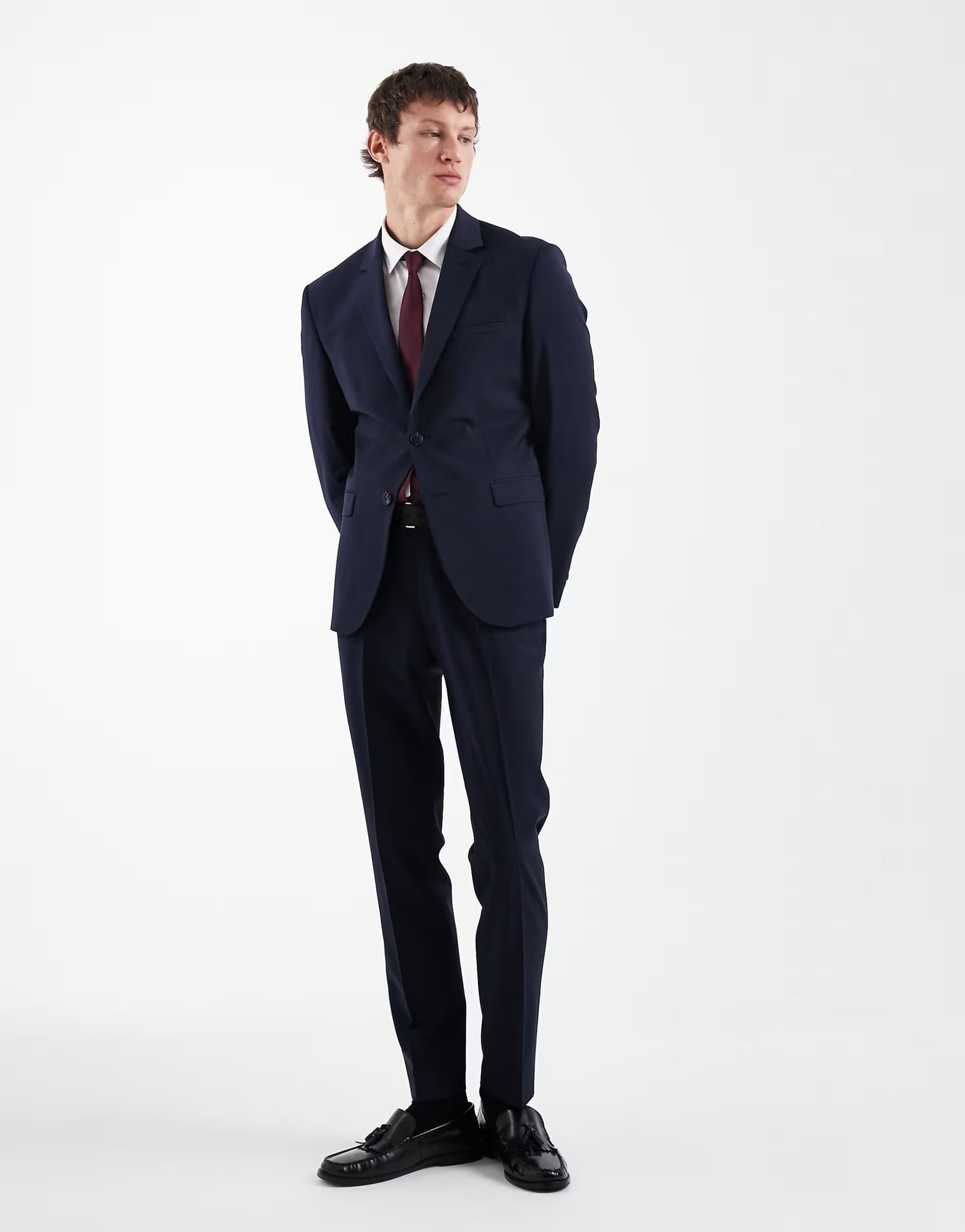 ASOS Hugo Red Arti hesten co-ord slim fit suit trousers in dark blue