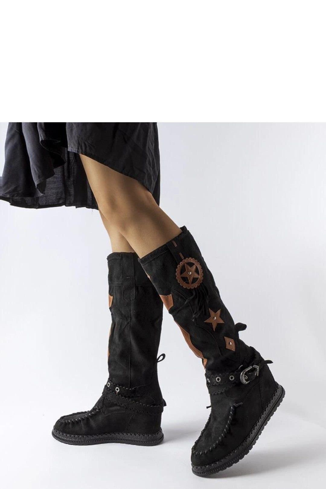 Love Lace Love Lace Women's Putignano Boho Anchor Slip On Comfort Ankle Boots in Black