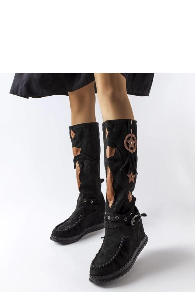 Love Lace Love Lace Women's Putignano Boho Anchor Slip On Comfort Ankle Boots in Black - 3