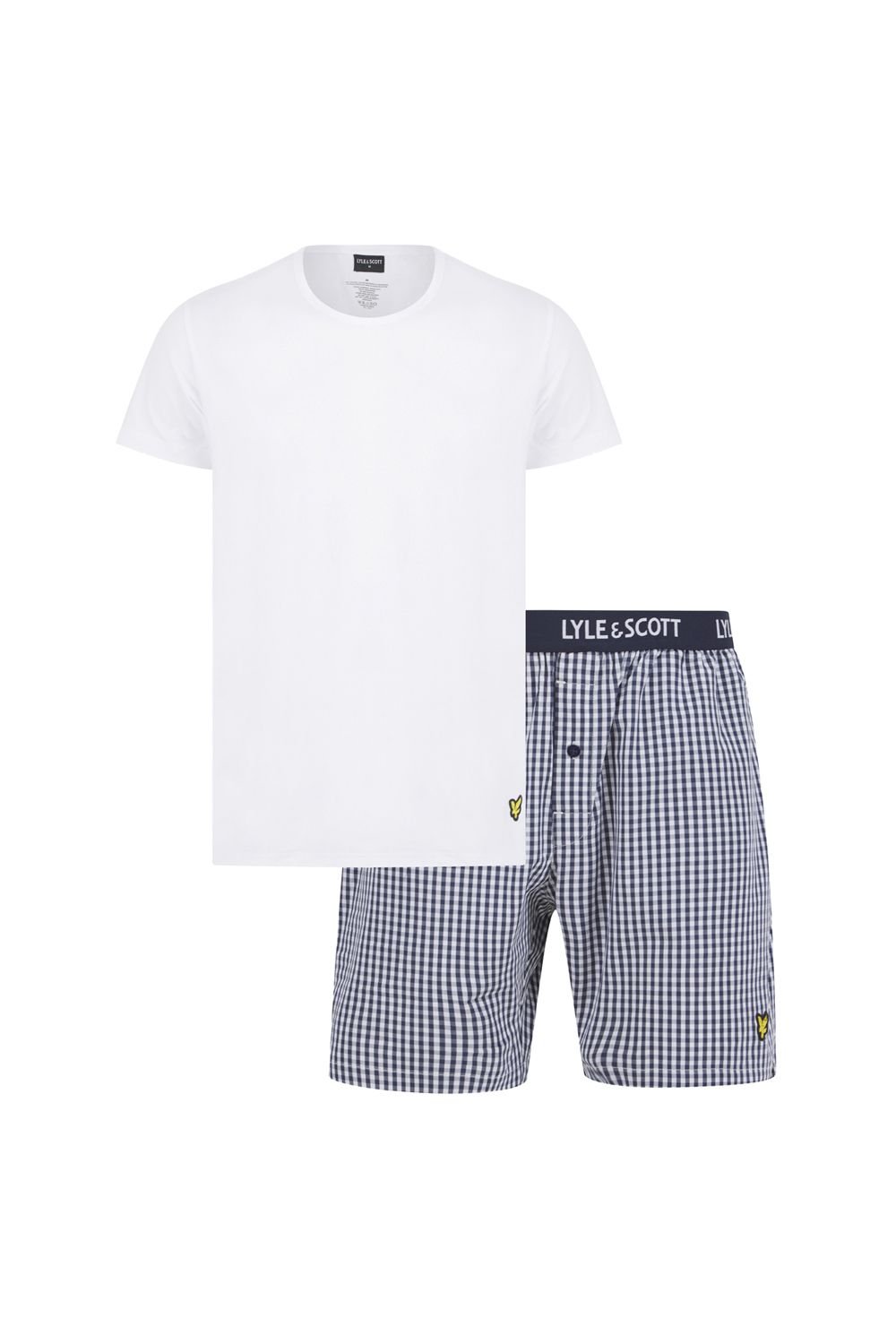 Lyle & Scott Lyle & Scott Men's Kyle Lounge Set Bright White / Peacoat Gingham - 2