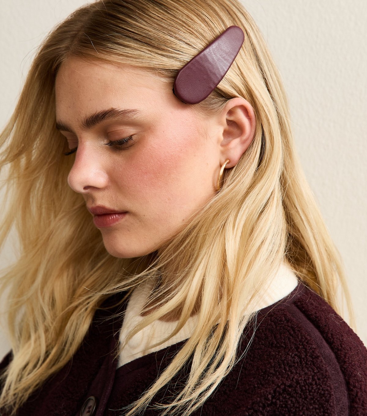 New Look Pack of 2 Brown and Burgundy Faux Leather Hair Slides New Look - 2