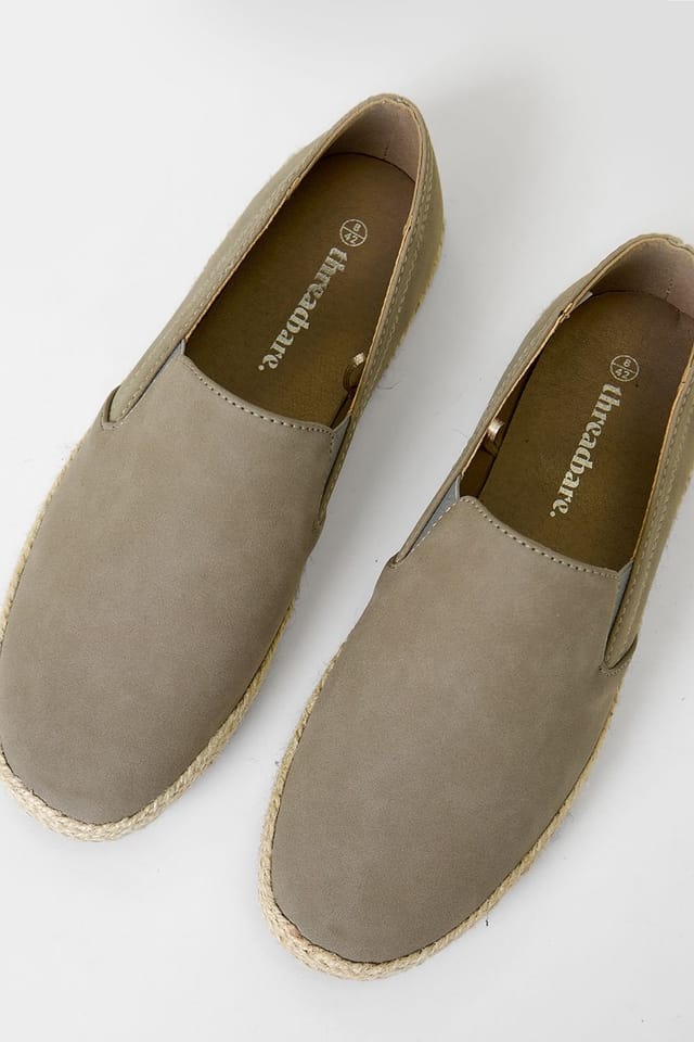 Threadbare Threadbare Men's Faux Suede Slip On Espadrilles in Light Beige - 3