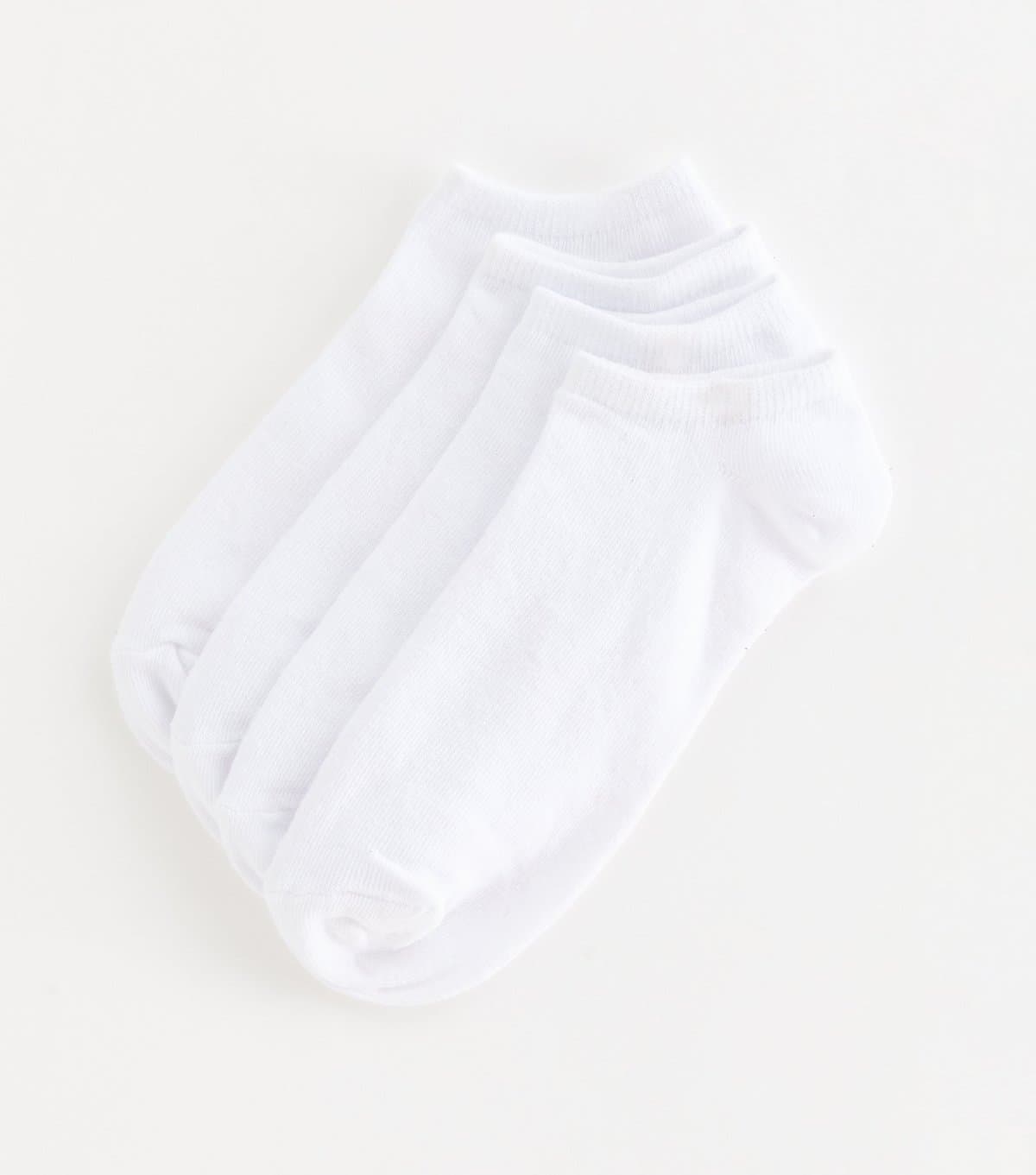 New Look New Look Pack of 4 White Cotton Rich Trainer Socks