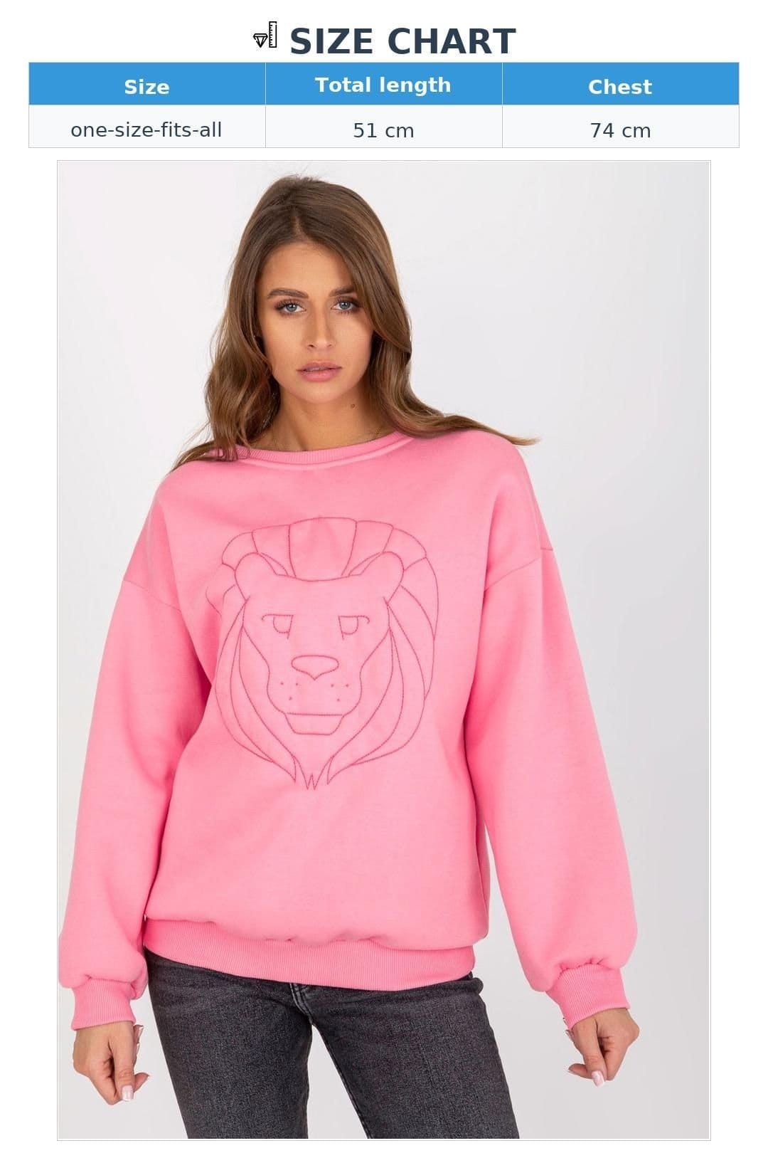 Love Lace Love Lace Women's Long Sleeve Embroidered Crewneck Blouse in Pink - 4