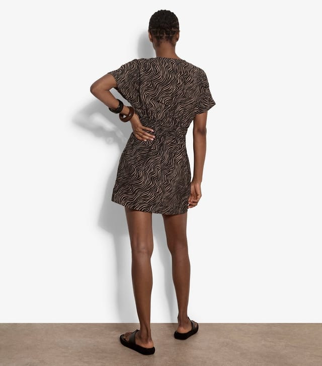 Apricot Women's Brown Wave Print Front Zip Dress Apricot New Look - 3