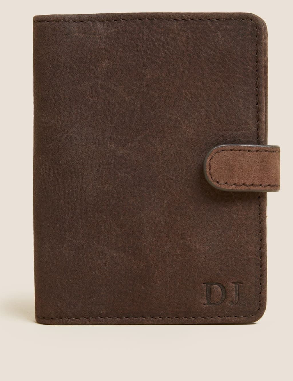 Marks & Spencer M&S Personalised Leather Cardsafe™ Card Holder Brown
