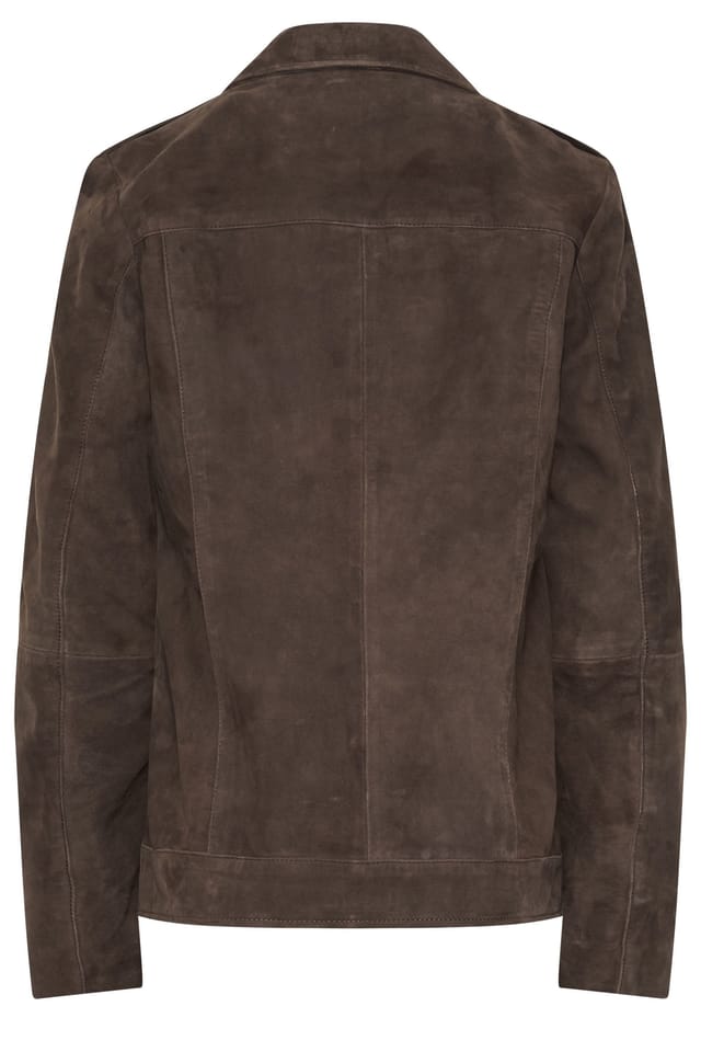 Long Tall Sally Long Tall Sally Women's Tall Suede Biker Jacket in Brown - 3