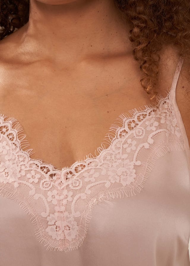 Truly Truly Women's Silk Cami & Trouser Set in Baby Pink - 2