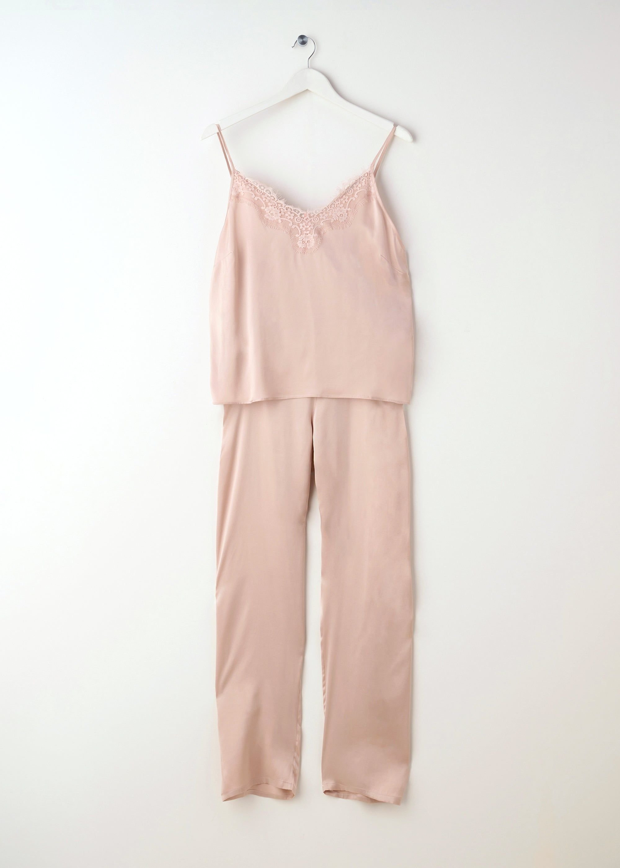 Truly Truly Women's Silk Cami & Trouser Set in Baby Pink - 3