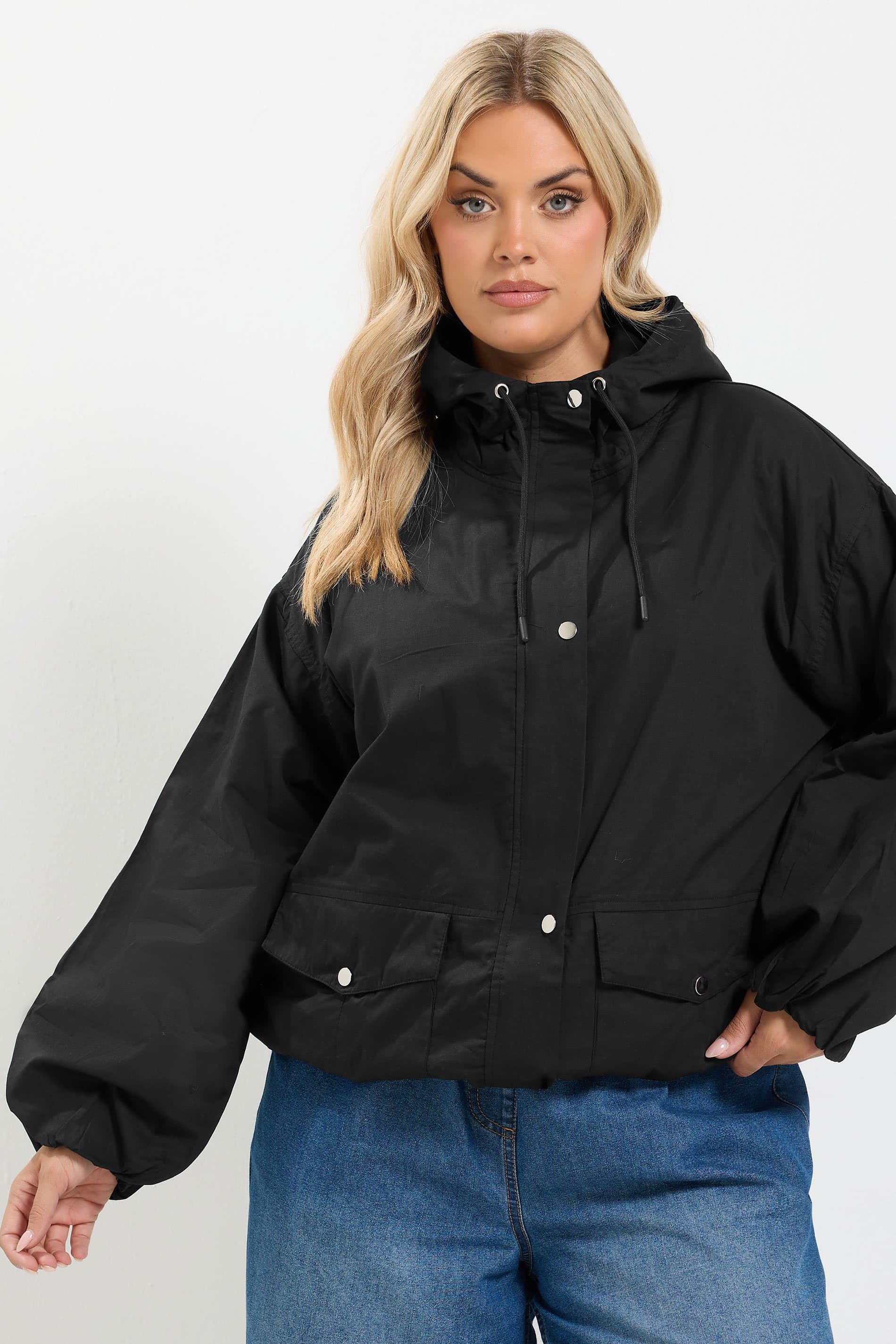 Yours Plus Size Black Utility Cotton Jacket
