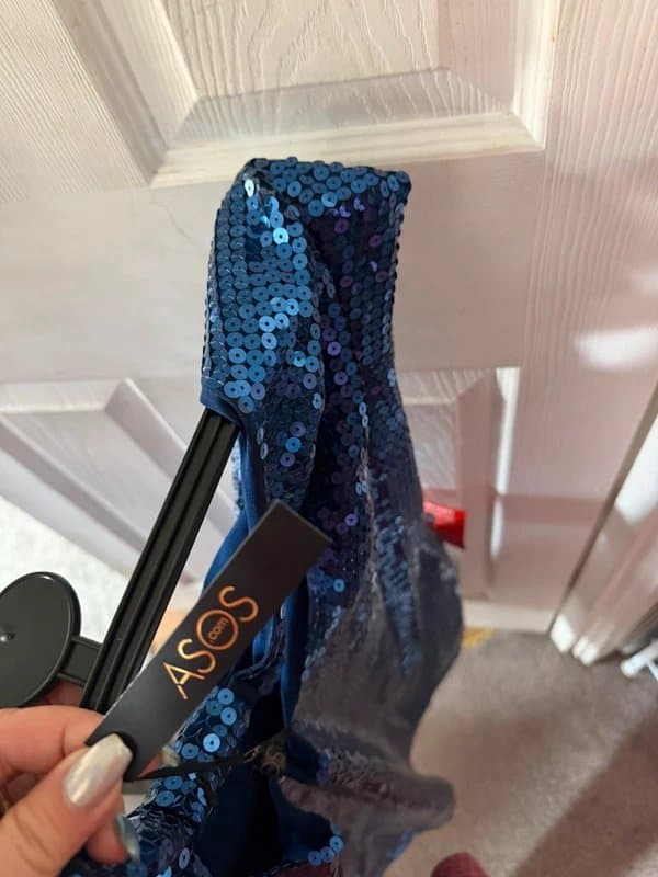 ASOS ASOS Navy Blue Sequin Party Dress - Size 16