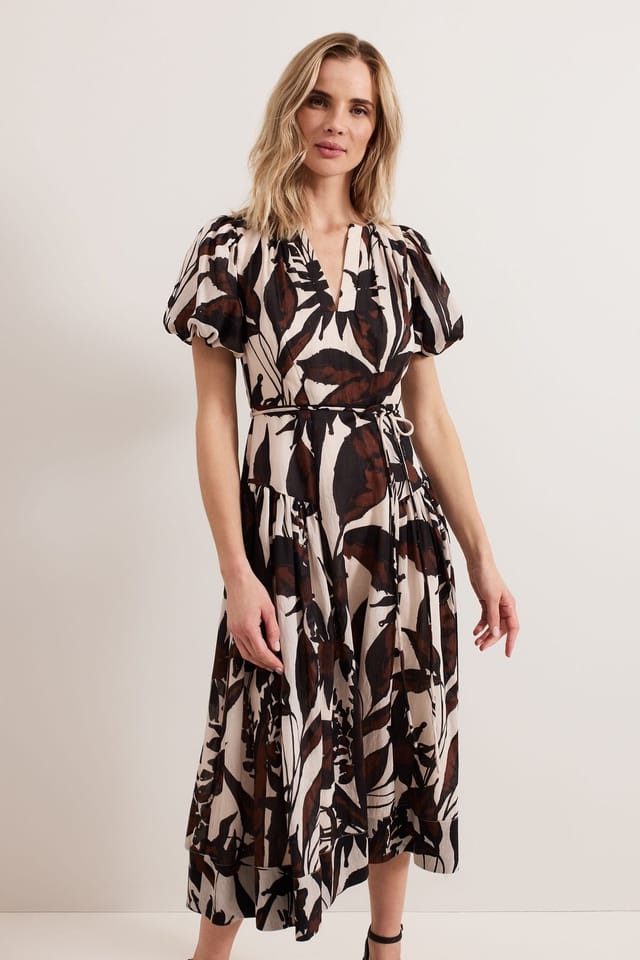 Phase Eight Phase Eight Women's Zarah Printed Dress in Light Khaki - 3
