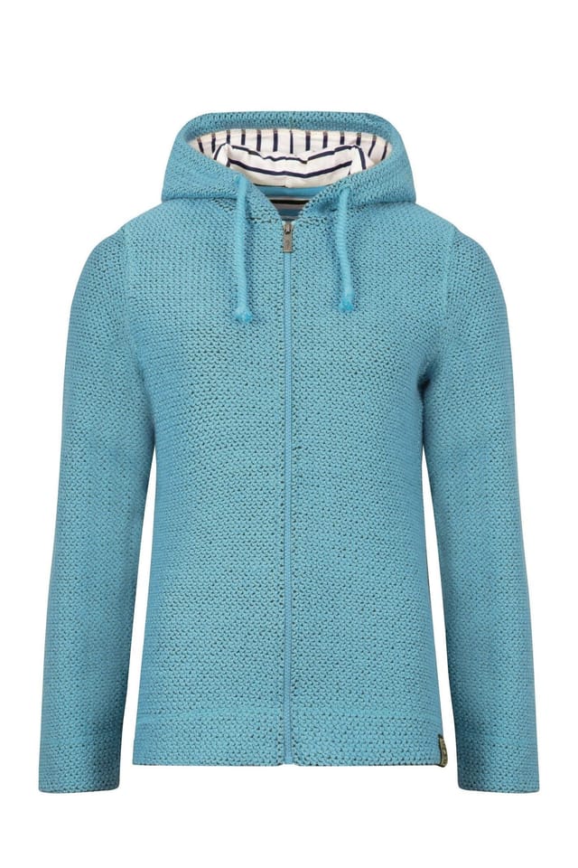 Weird Fish Weird Fish Women's Chicoa Full Zip Macaroni Hoodie in Mid Blue - 2