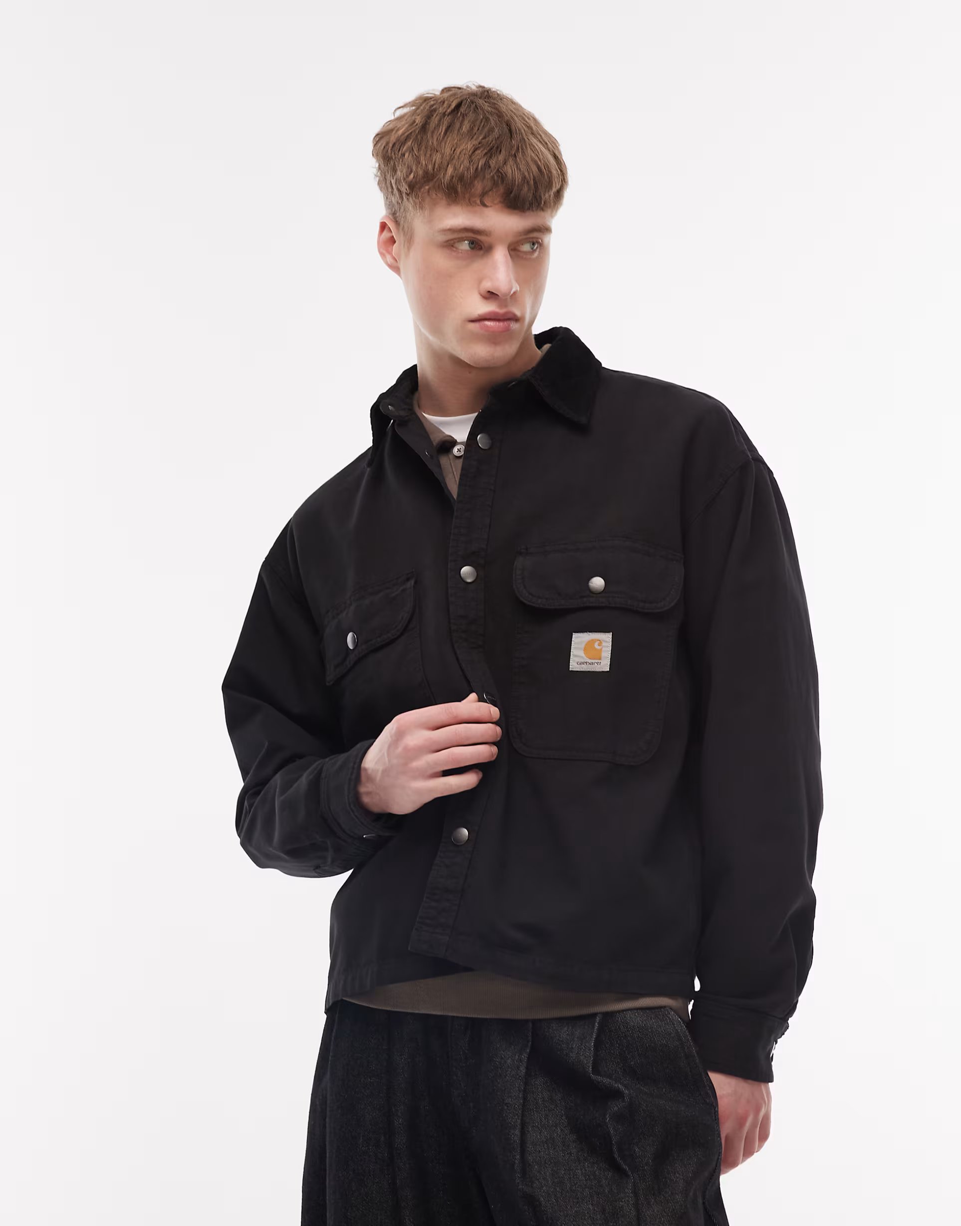 ASOS Carhartt WIP prescott jacket in black - 1