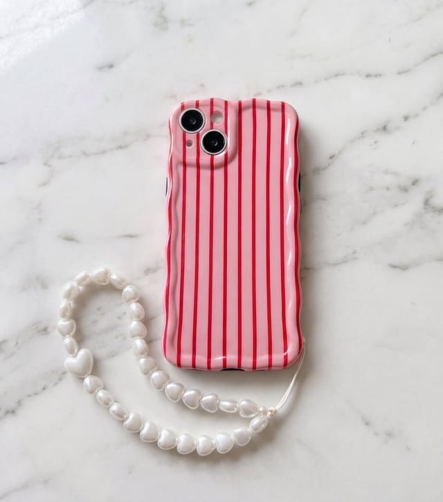 Coconut Lane Cream Chunky Pearls Beaded Phone Strap Coconut Lane New Look - 2