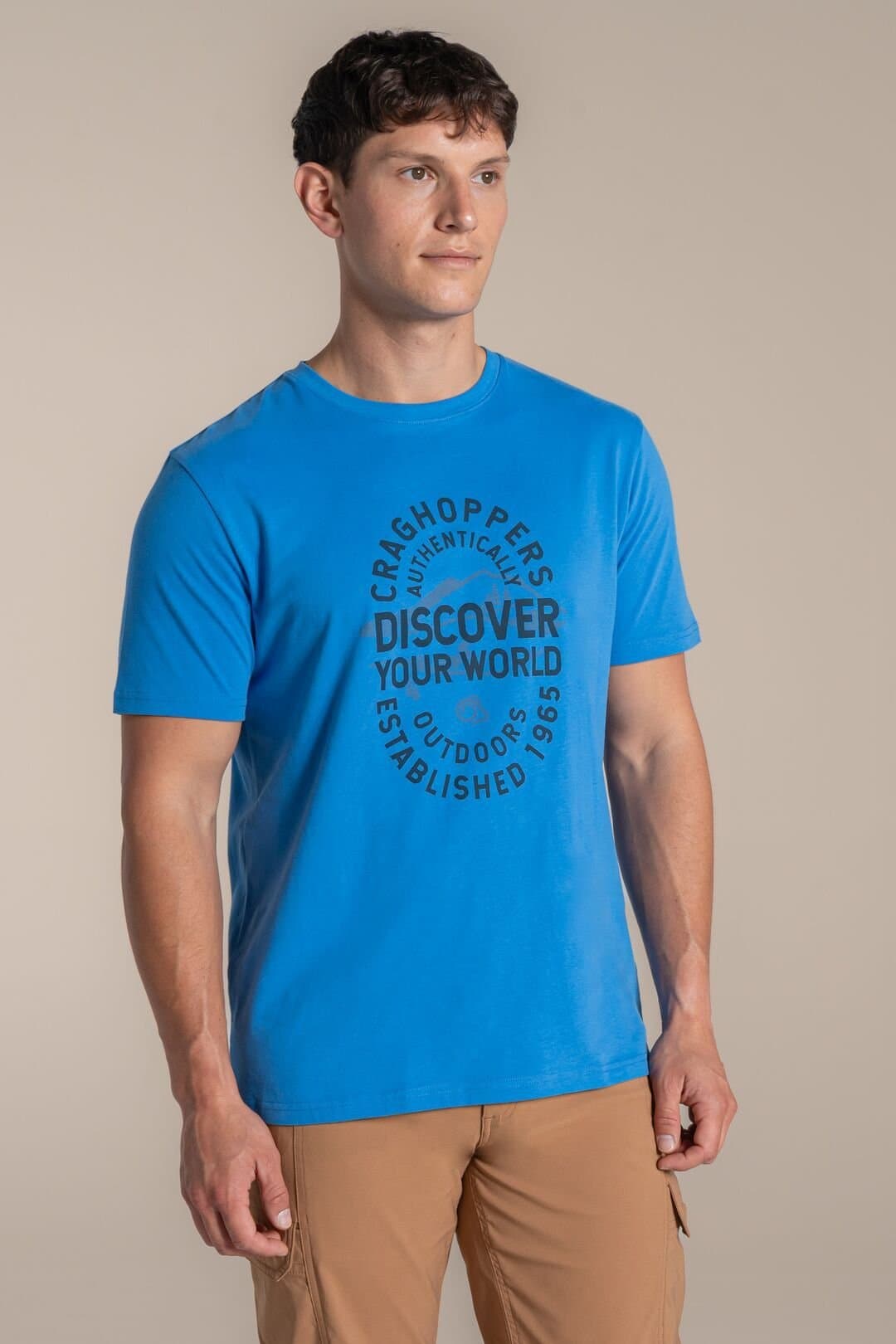 Craghoppers Craghoppers Men's Lucent Relaxed Fit Short Sleeved T-Shirt in Bright Blue