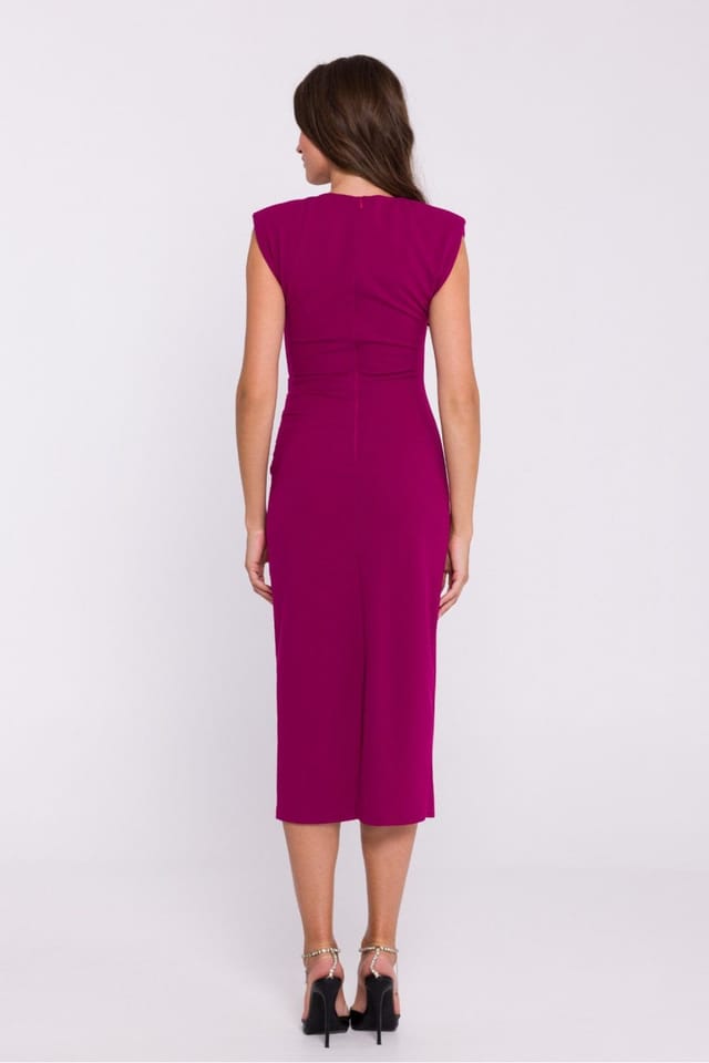 Love Lace Love Lace Women's Minimalist Stretch Knit Midi Tube Dress in Violet - 2