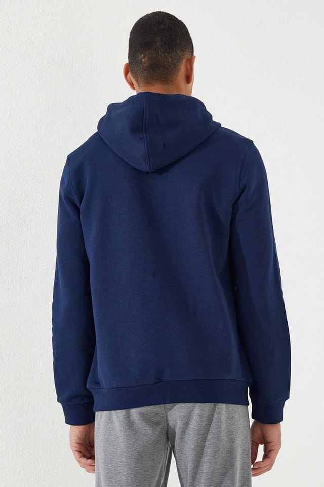 Tommy Life Tommy Life Men's Printed Hooded Sweatshirt in Navy - 3