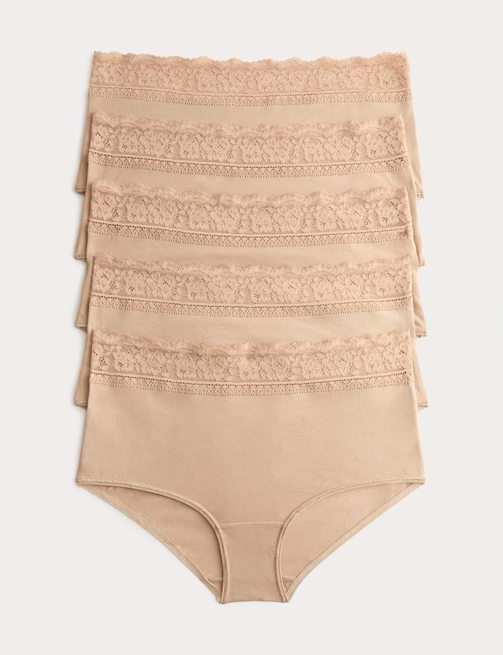 Marks & Spencer M&S Rose Quartz Cotton Lycra® & Lace High Rise Shorts