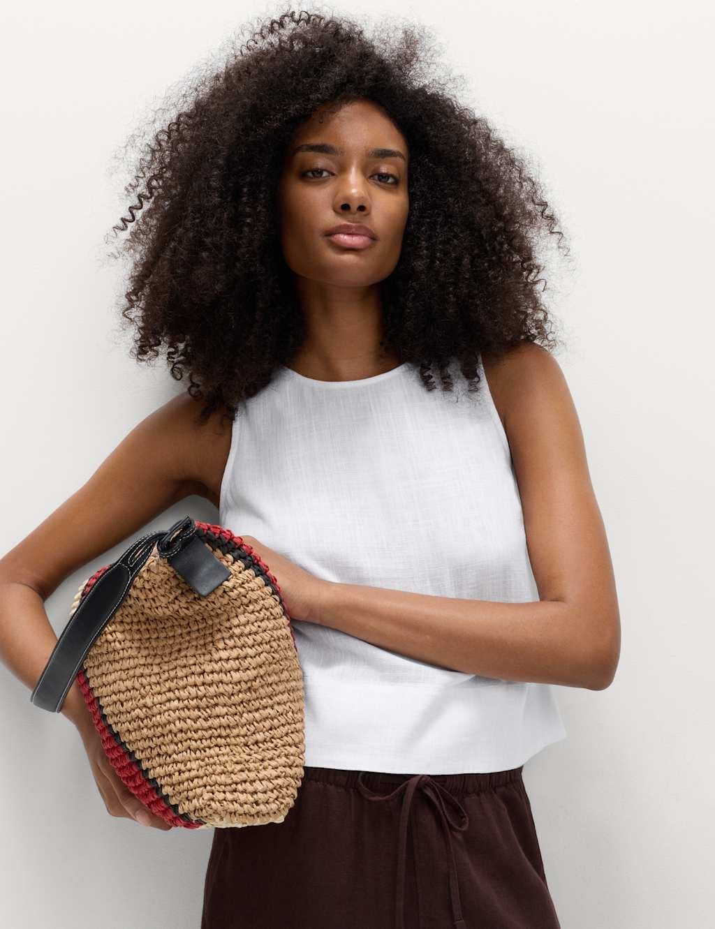 Marks & Spencer M&S Linen White Sleeveless Vest