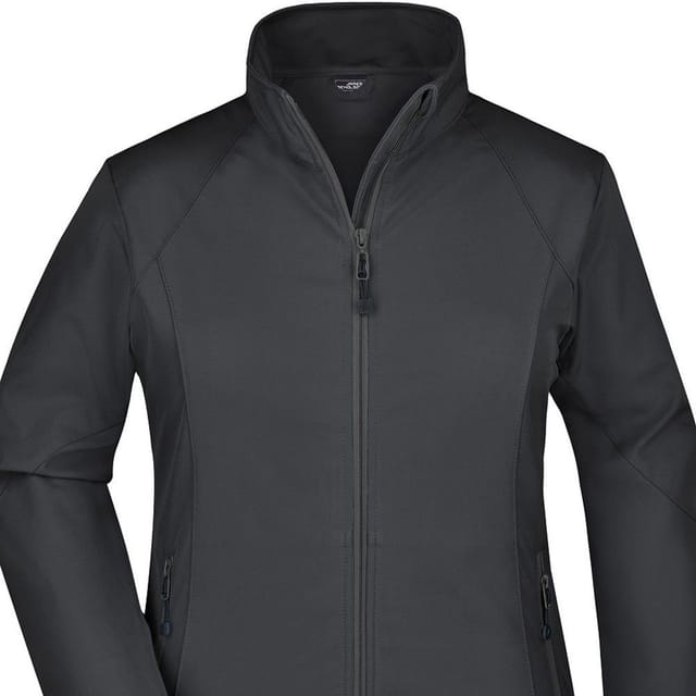 James and Nicholson James and Nicholson Women's Plain Stretch Soft Shell Jacket in Black - 2