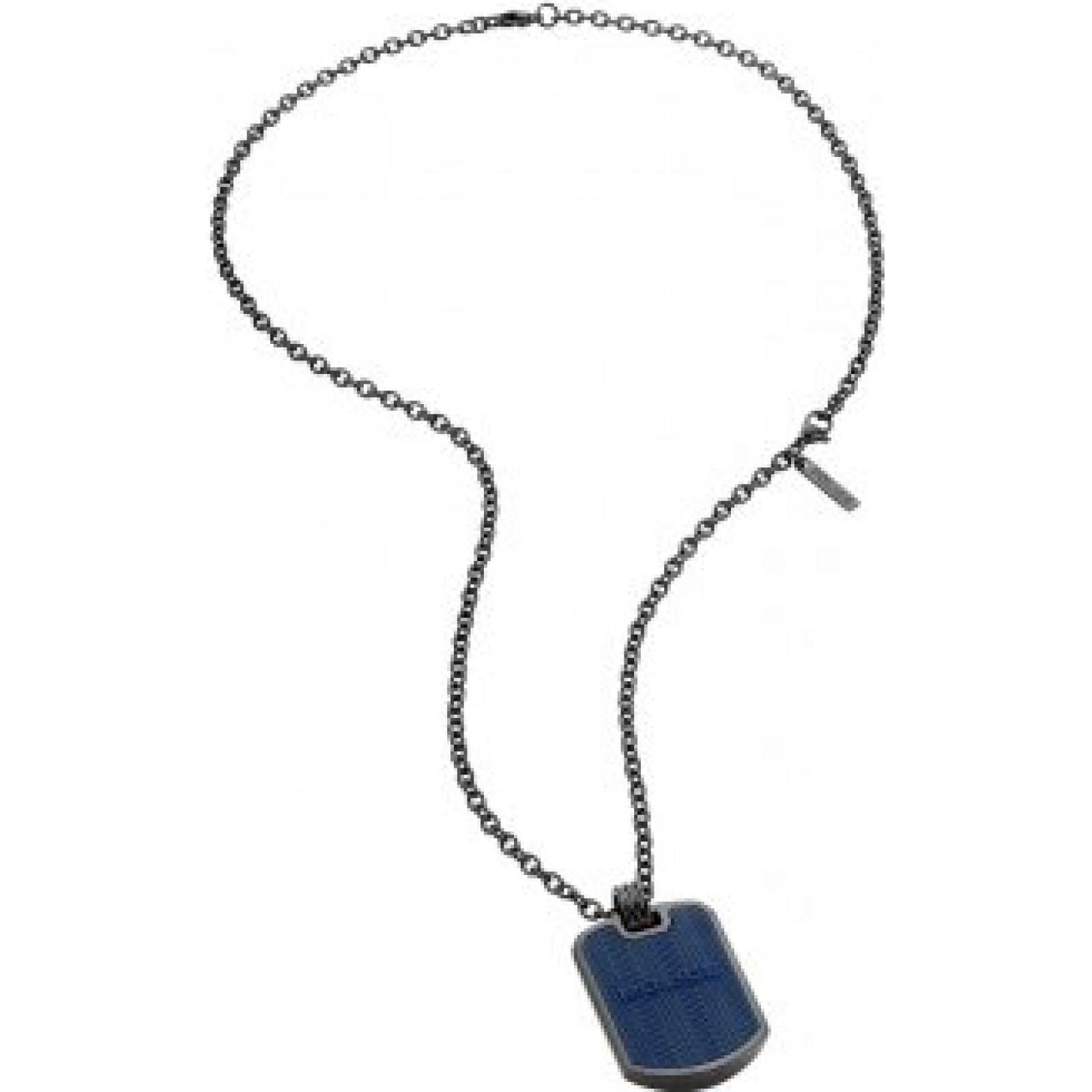 Police Police Men's Silver Necklace with Blue Tag