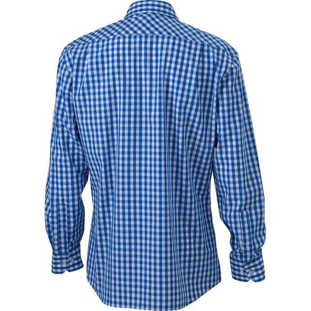 James and Nicholson James and Nicholson Men's Checked Shirt in Mid Blue - 2