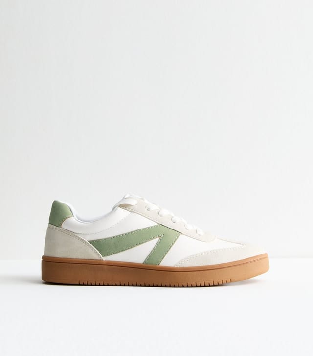 New Look Women's Green Panelled Faux Leather Trainers New Look - 3