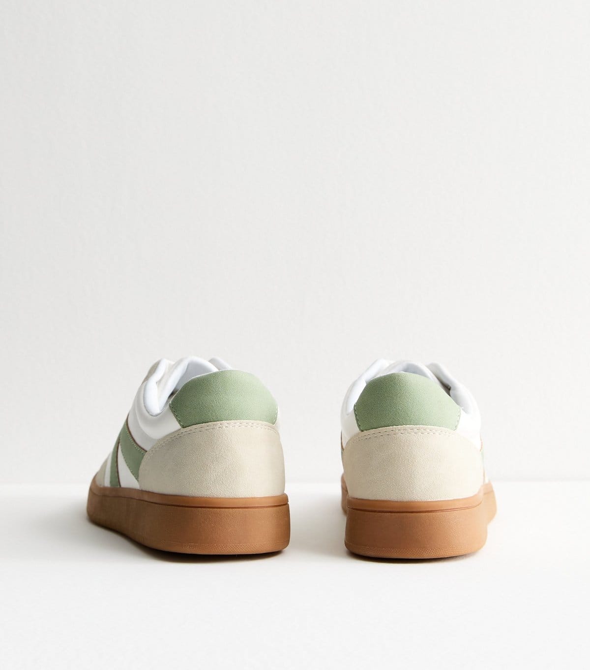 New Look Women's Green Panelled Faux Leather Trainers New Look - 4