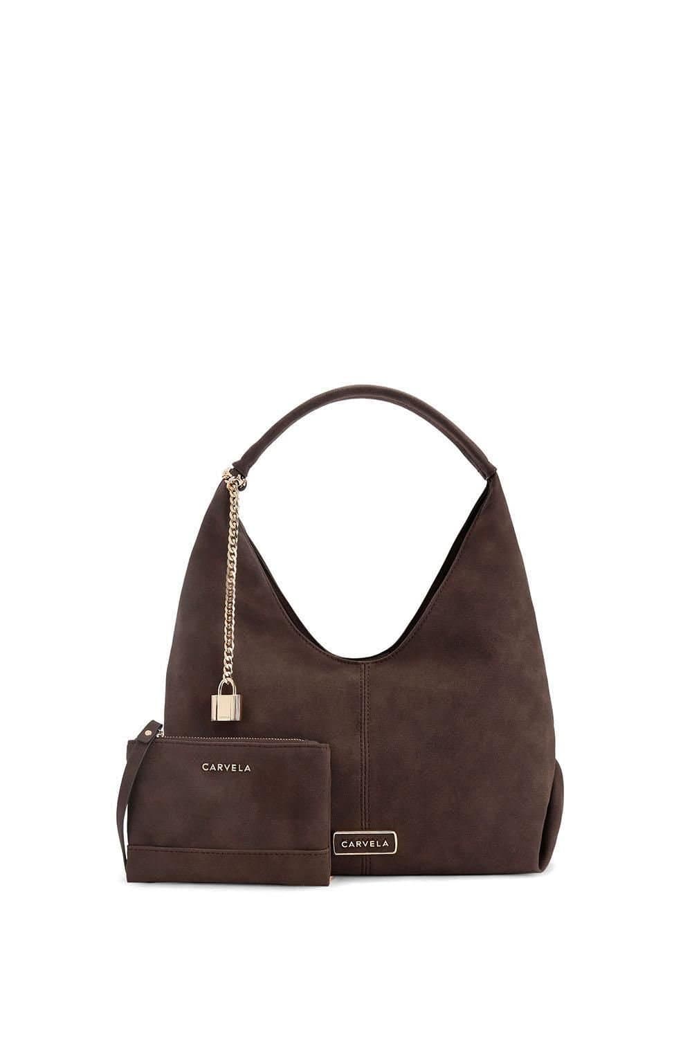 Carvela Carvela Women's 'Cassia Mini Hobo' Suedette Bag in Brown