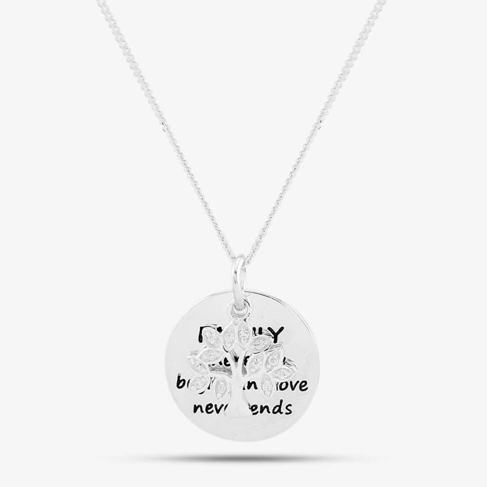T.H.Baker T.H.Baker Women's Sterling Silver Stone Set Family Tree Pendant 8.68.4239