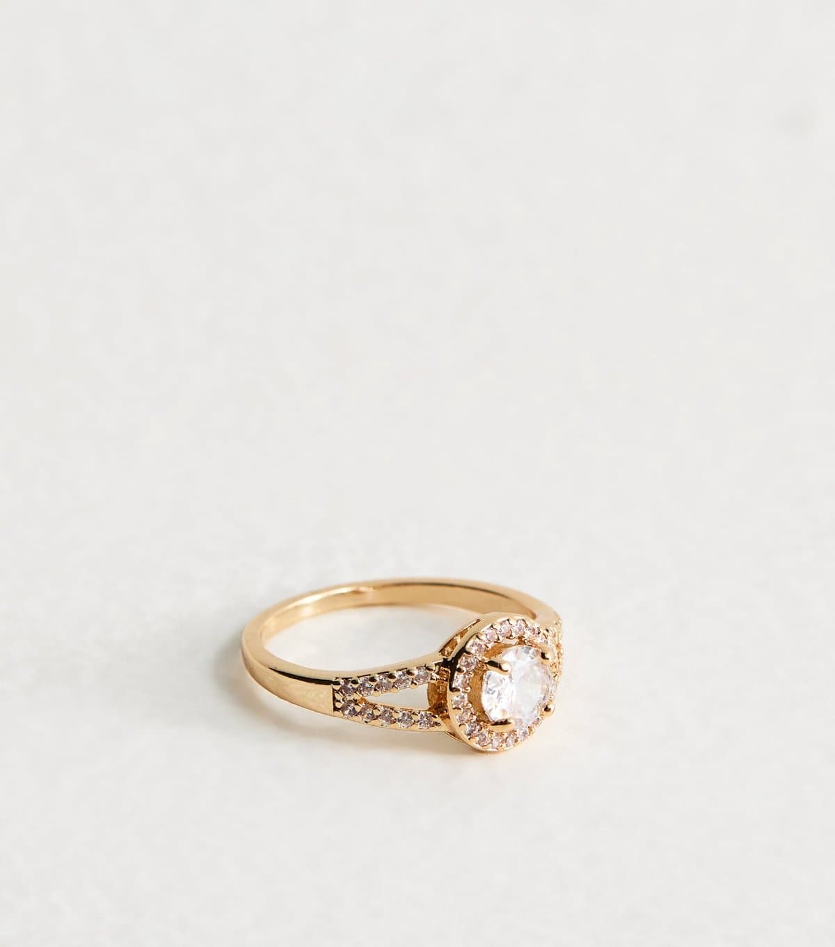 New Look Gold Tone Cubic Zirconia Round Ring New Look