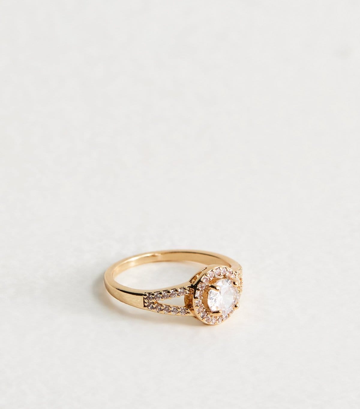New Look Gold Tone Cubic Zirconia Round Ring New Look - 1