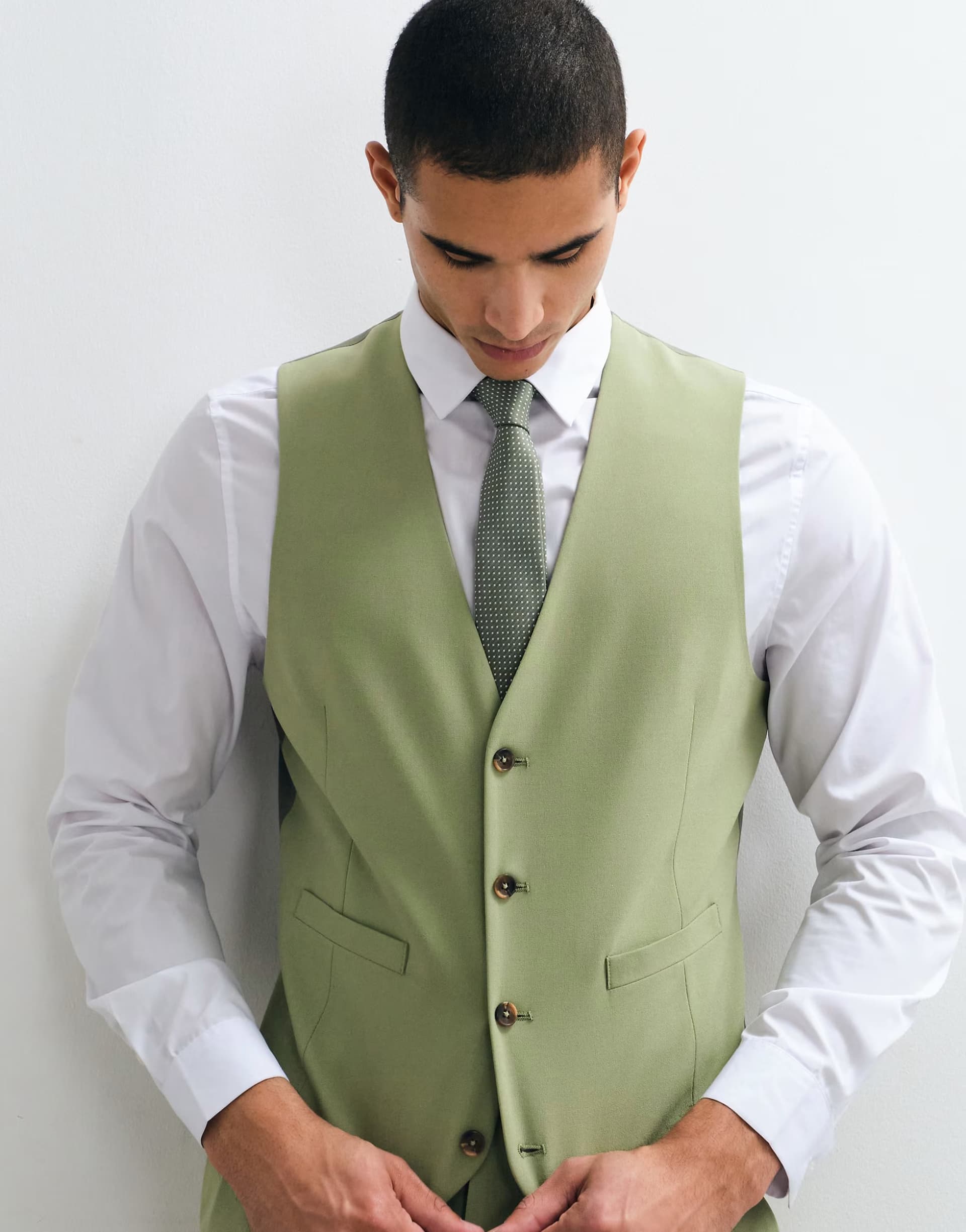 ASOS ASOS DESIGN slim suit waistcoat in green