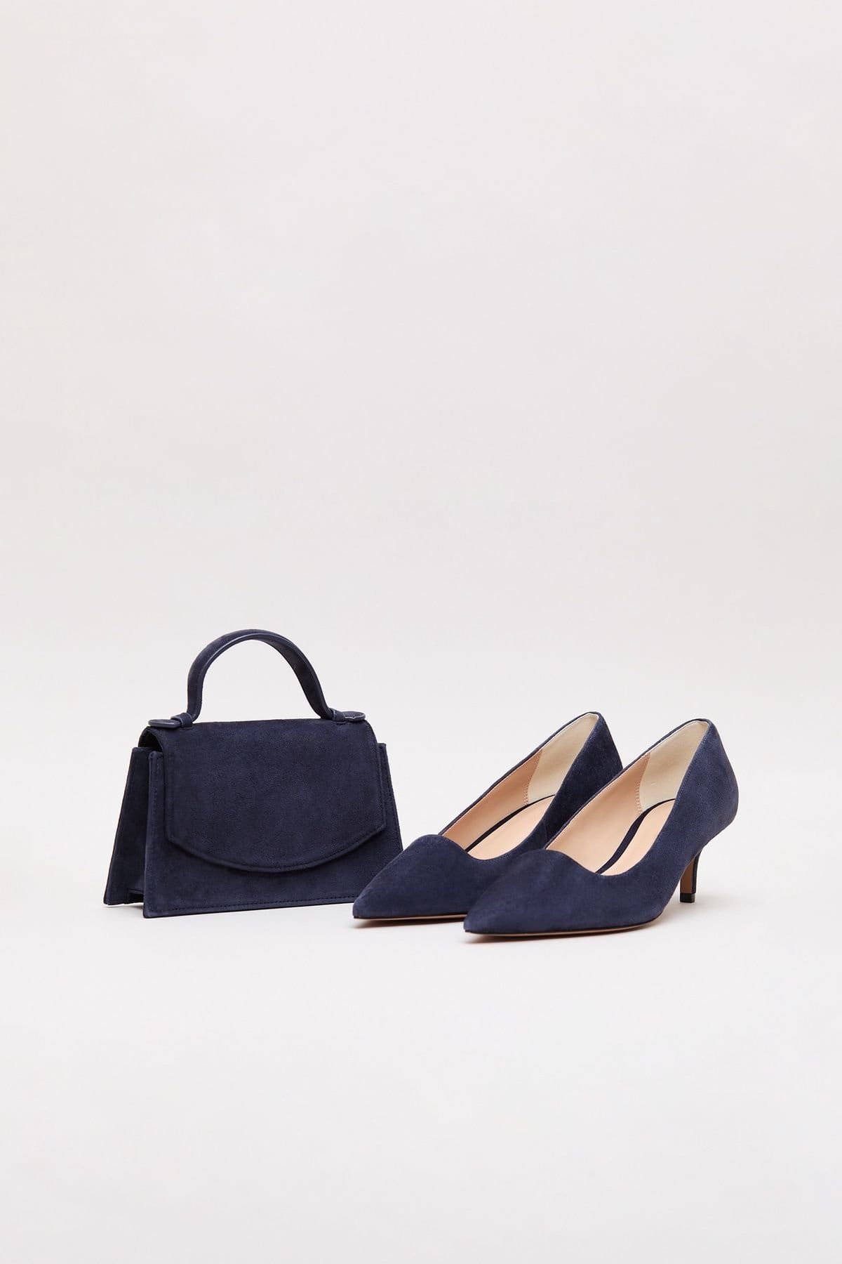 Phase Eight Phase Eight Women's Suede Effect Top Handle Bag in Dark Navy - 4