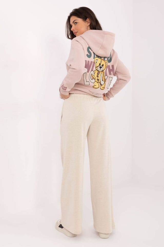 Love Lace Love Lace Women's Casual Cotton Polyester Sweatpants Trousers in Beige - 3