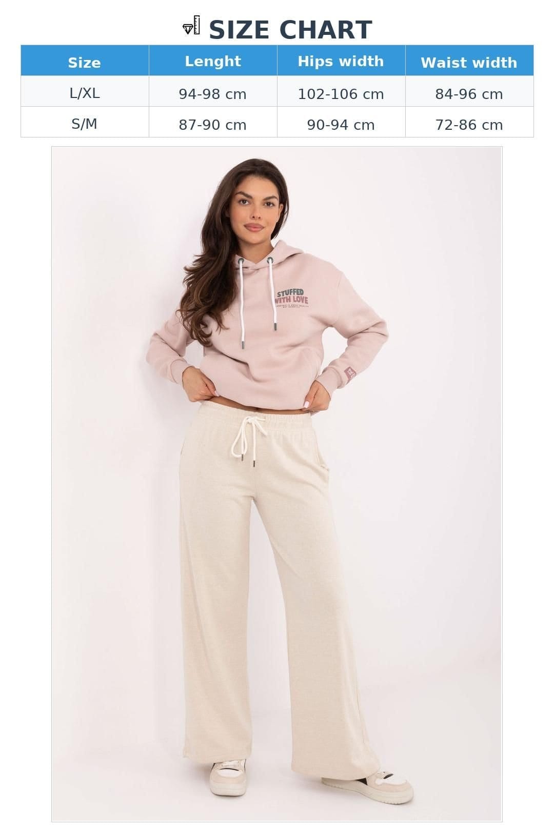 Love Lace Love Lace Women's Casual Cotton Polyester Sweatpants Trousers in Beige - 4