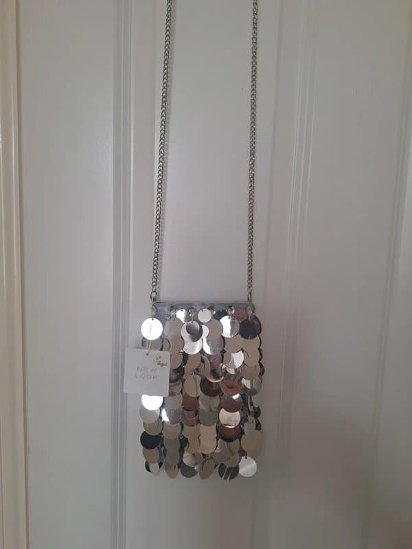 New Look Newlook new silver sequined dressy bag