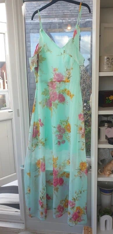 Mela London Mela London cold shoulder maxi dress garden party event gown sheer