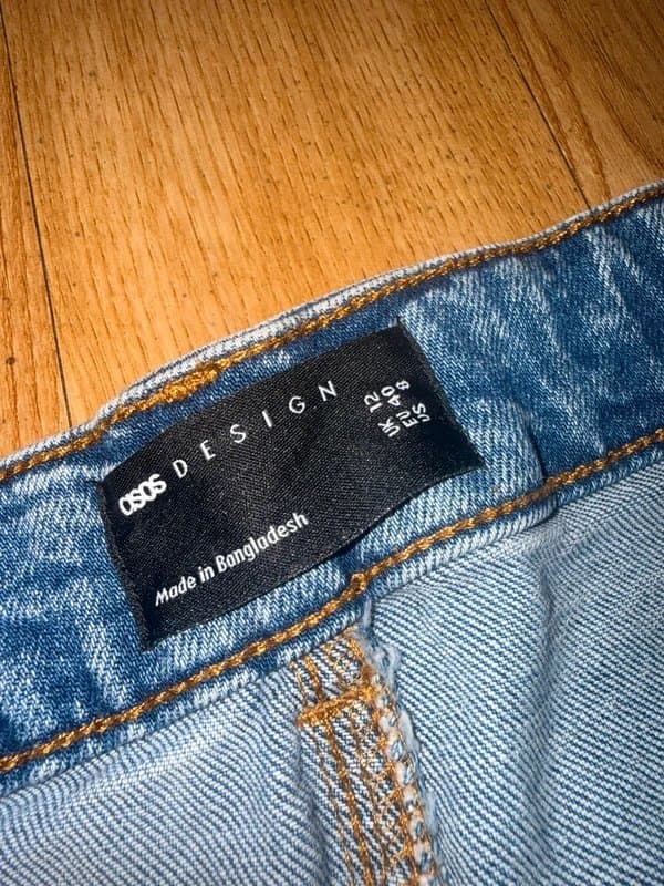 ASOS Long denim skirt with slit- size 12