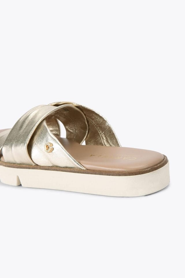 Carvela Carvela Women's 'Vita Cross Strap' Leather Sandals in Gold - 3