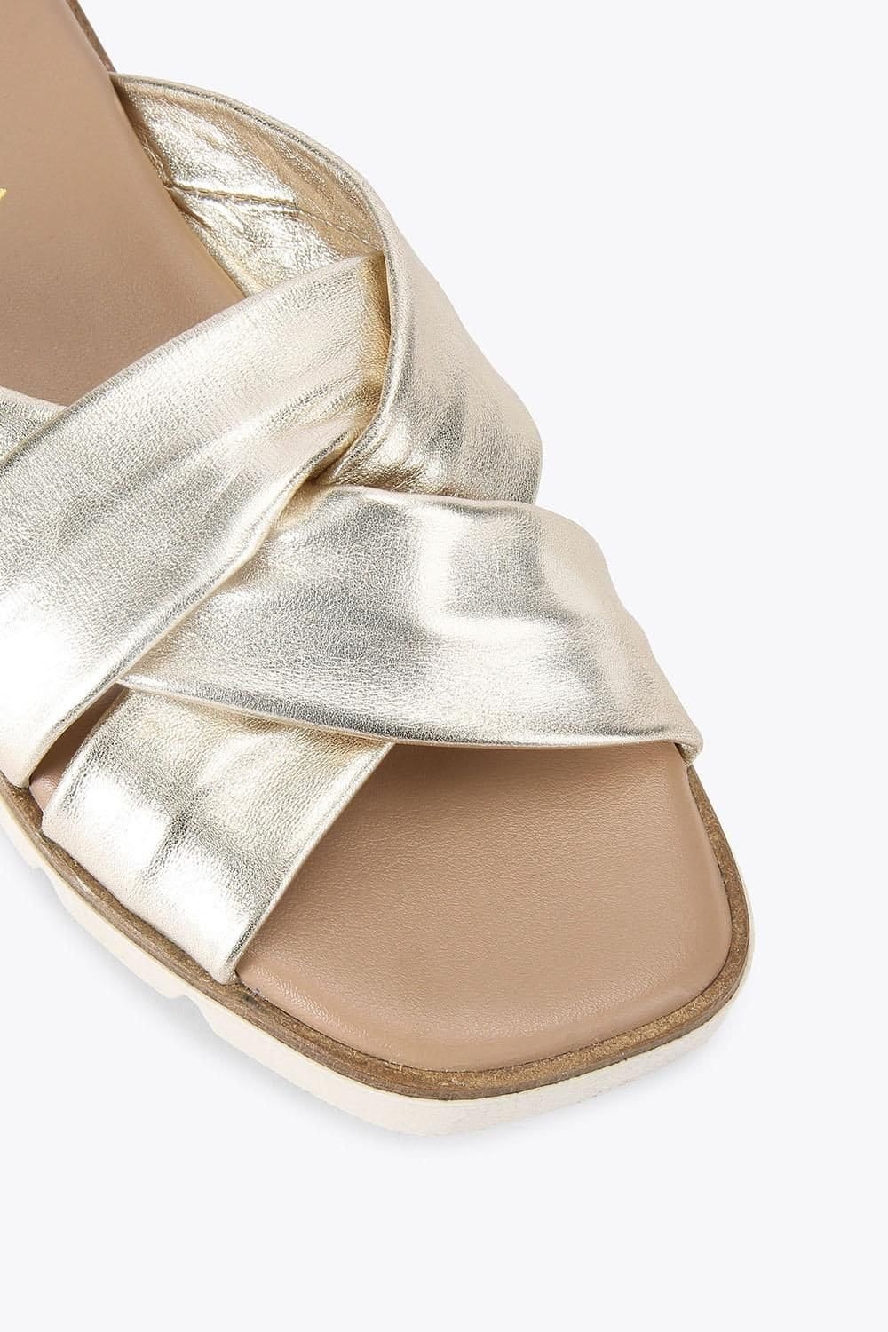 Carvela Carvela Women's 'Vita Cross Strap' Leather Sandals in Gold - 4