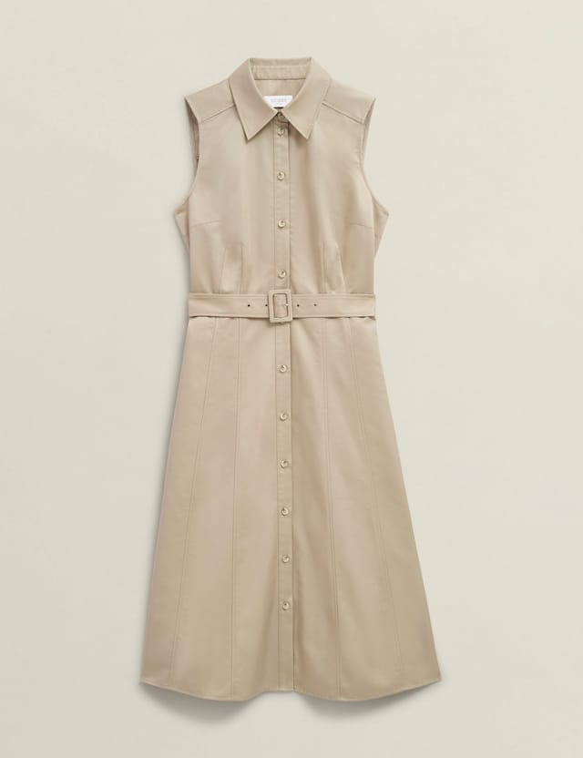 Hobbs London Hobbs London Women's Tia Belted Shirt Dress in Light Beige - 2