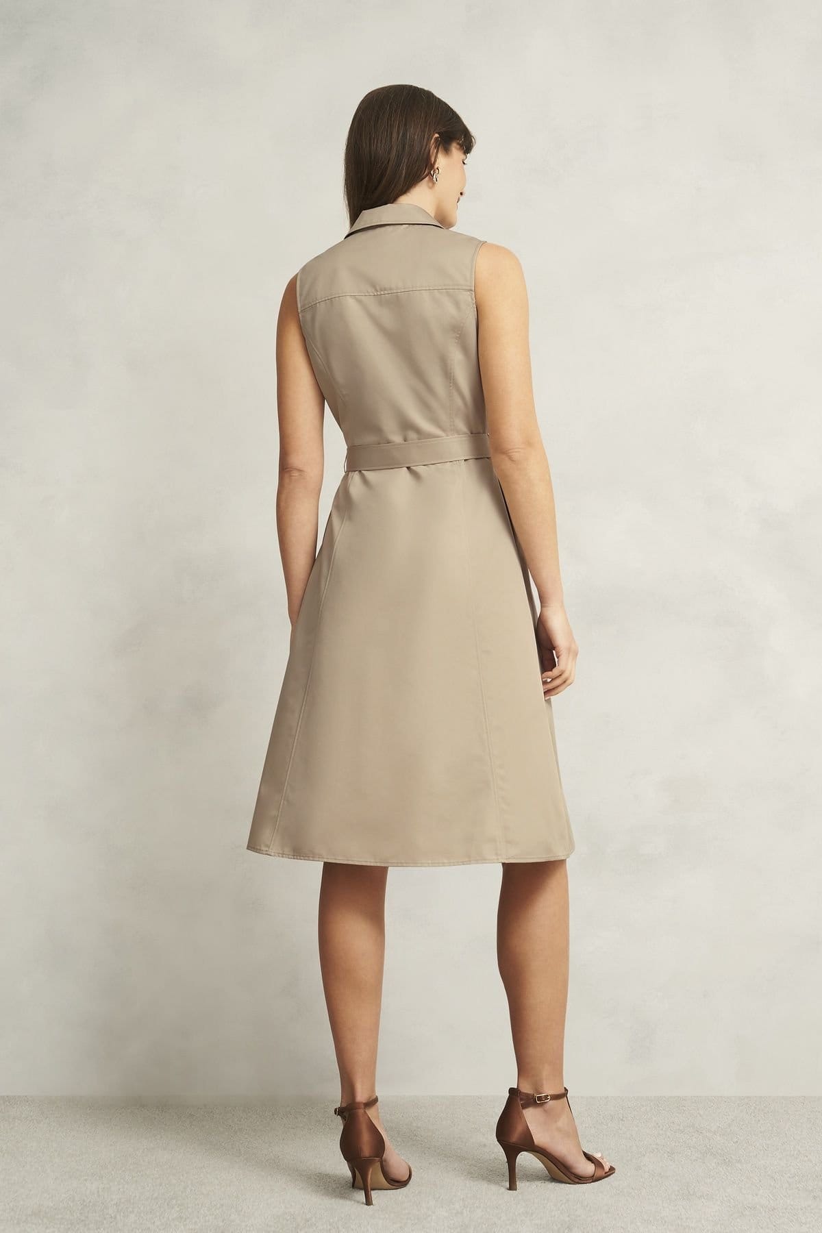 Hobbs London Hobbs London Women's Tia Belted Shirt Dress in Light Beige - 4