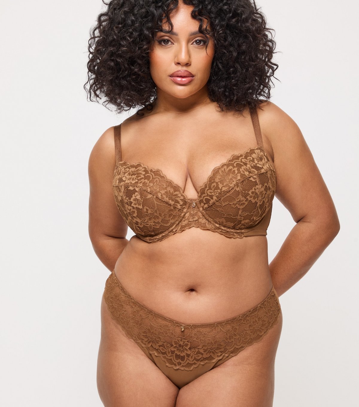 Ann Summers Women's Tan Lace Panel Thong Ann Summers New Look - 2