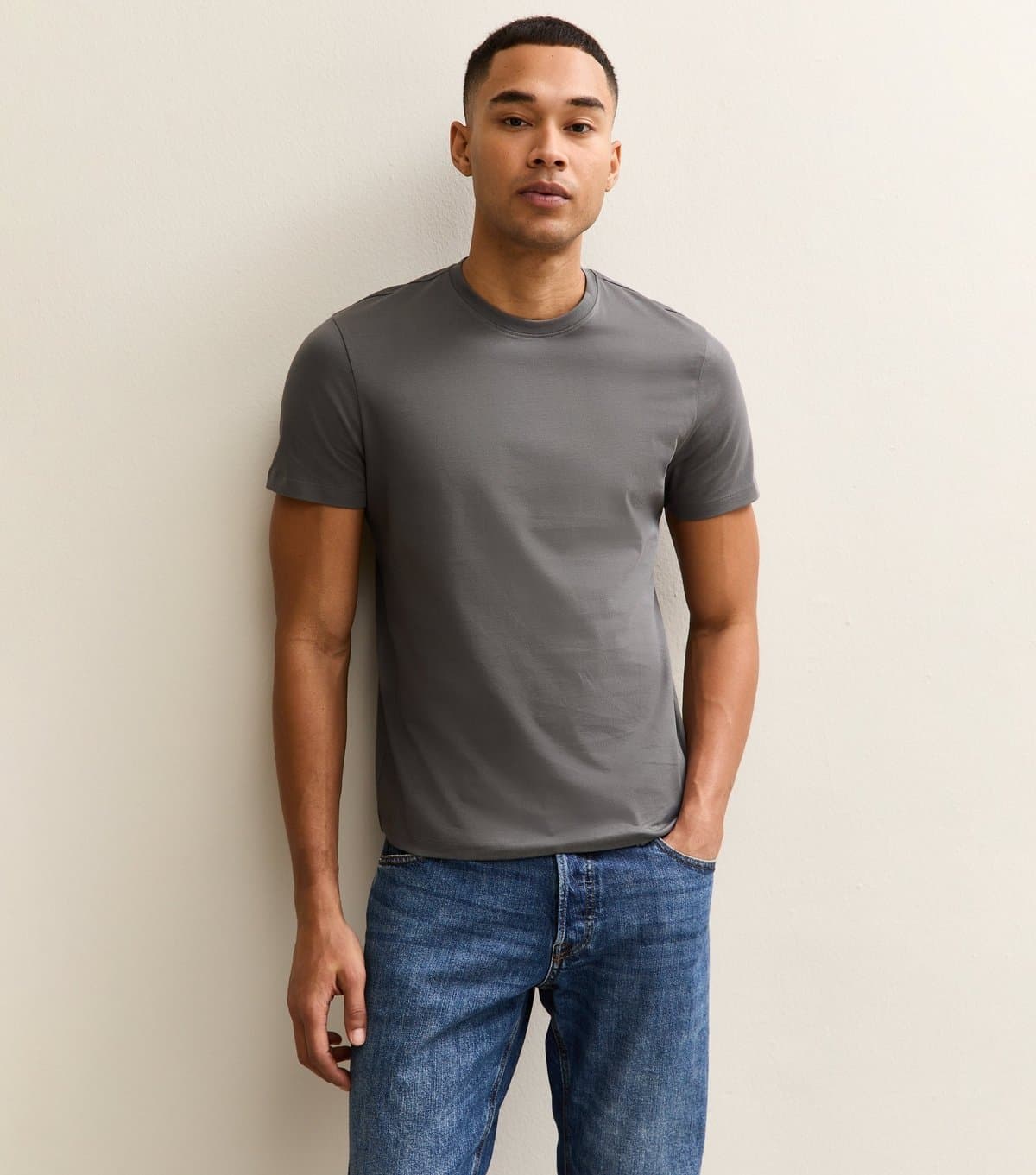 New Look New Look Men's Mid Grey Jersey T-Shirt