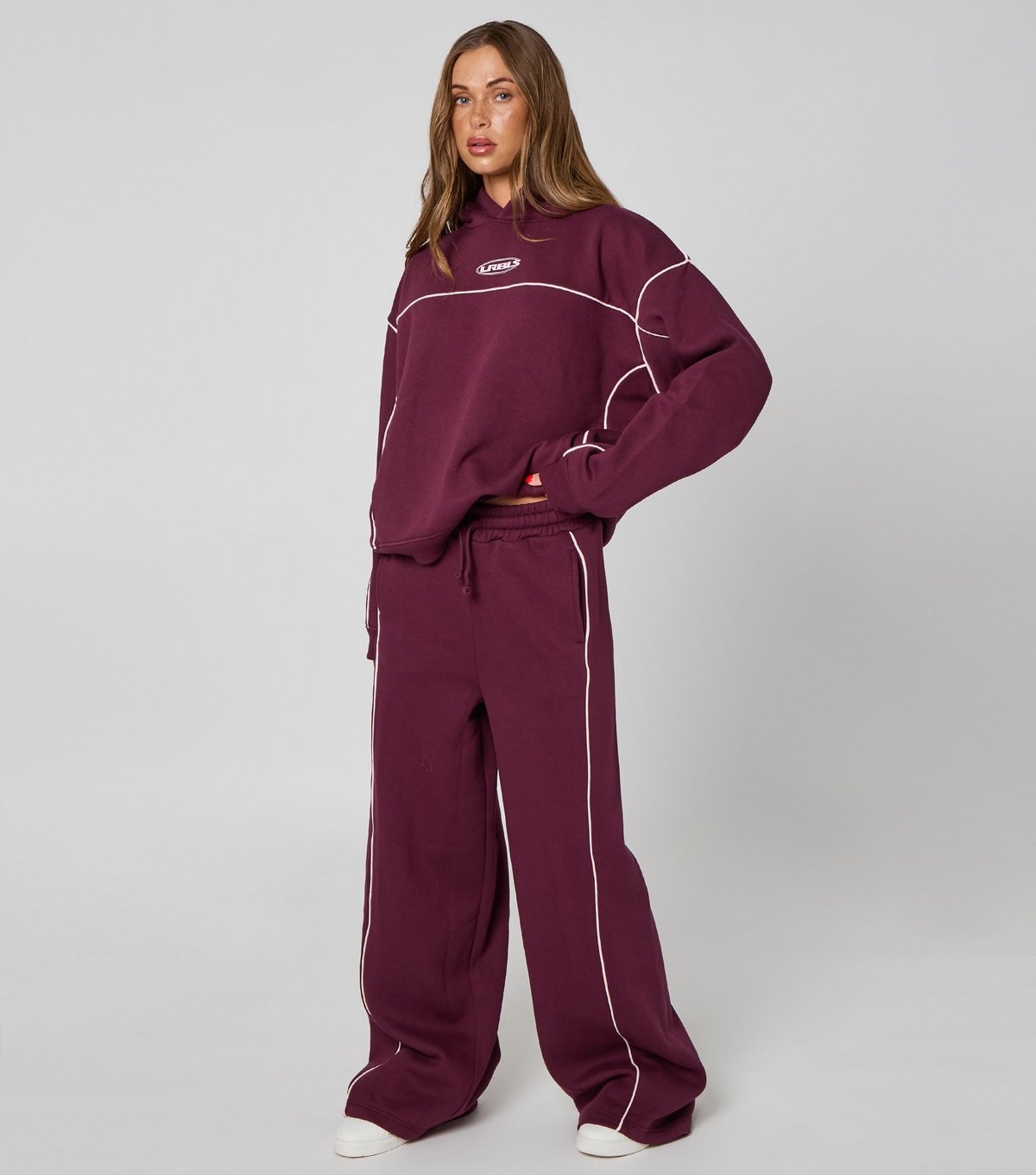 Urban Bliss Women's Dark Burgundy Piped Logo Hoodie Urban Bliss New Look - 3