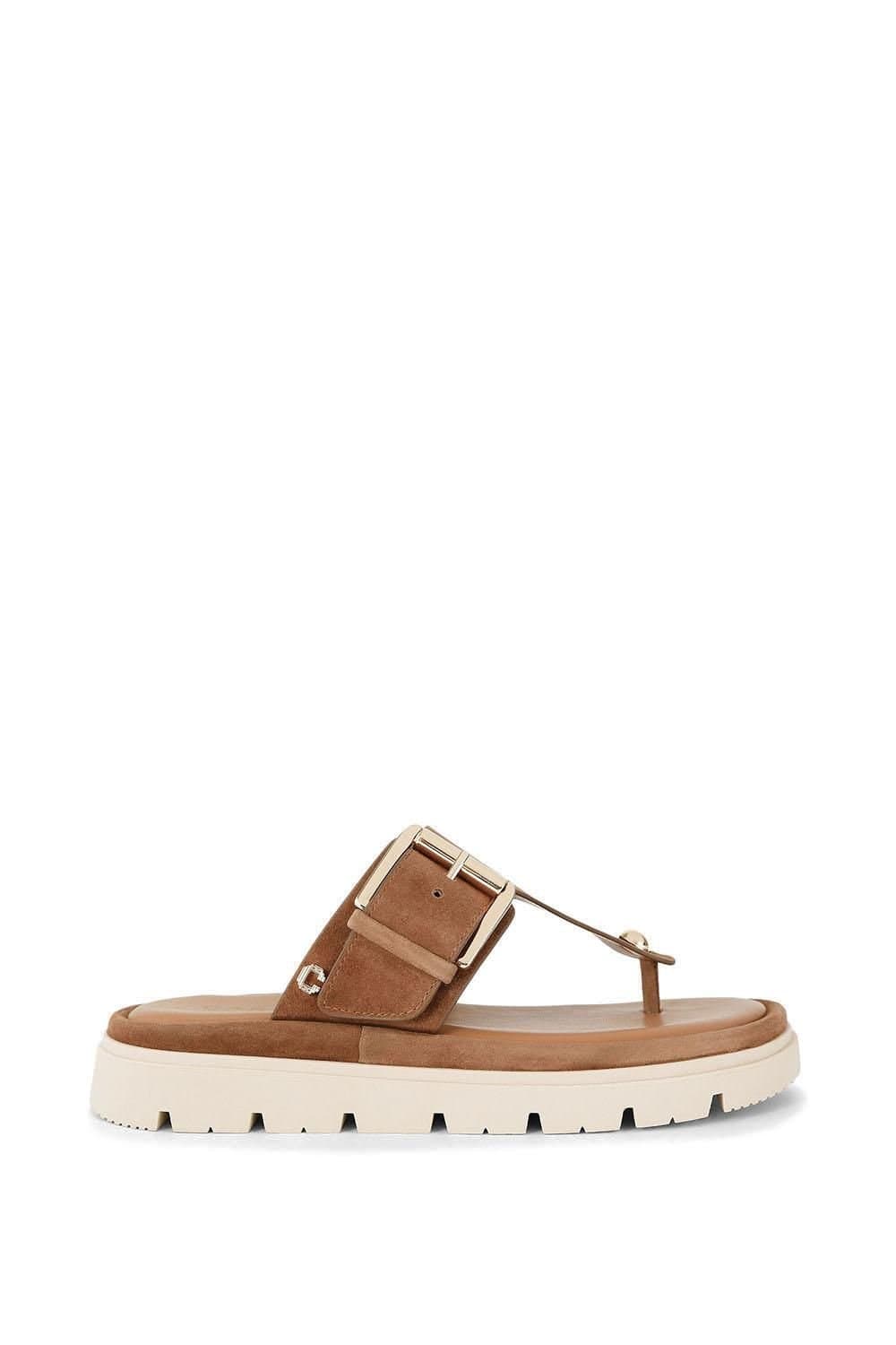 Carvela Carvela Brown Suede T-Bar Mule Sandals